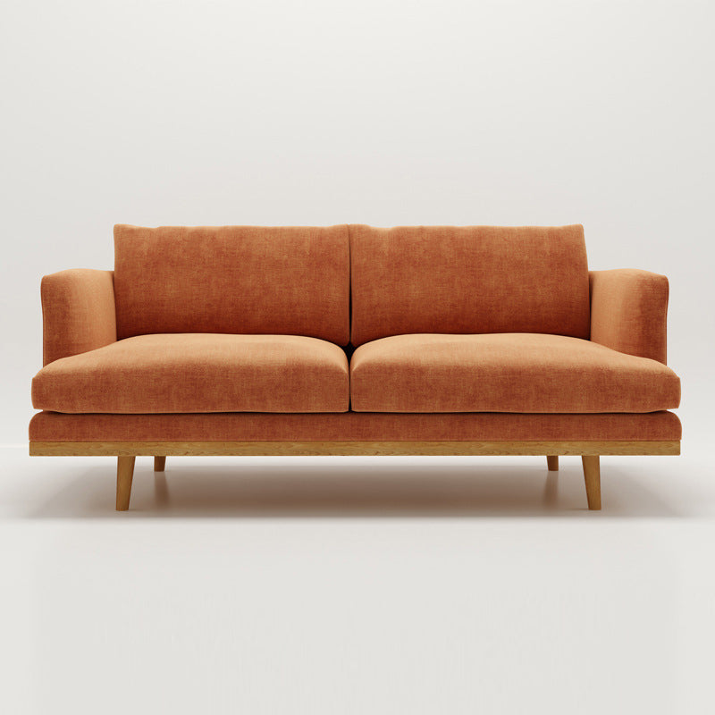 Noord-Europese houten 2/3-zits sofa houten benen vierkante armbank