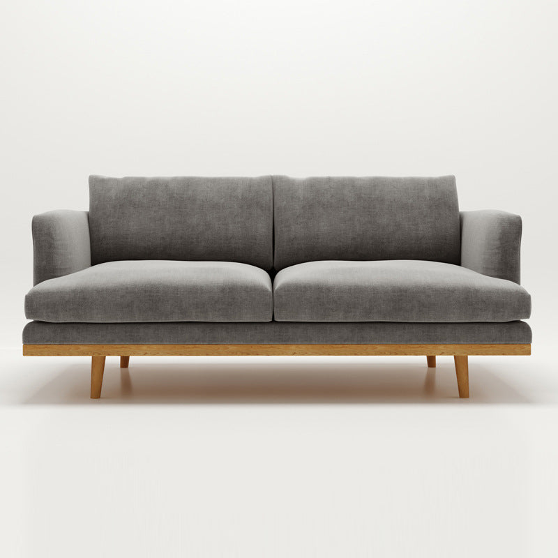 Noord-Europese houten 2/3-zits sofa houten benen vierkante armbank