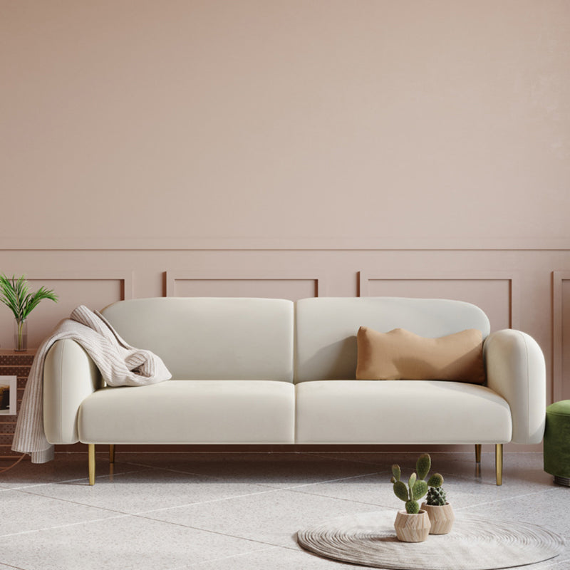 Modern Round Arm Standard Sofa 2/3-seater Metal Legs Sofa for Living Room