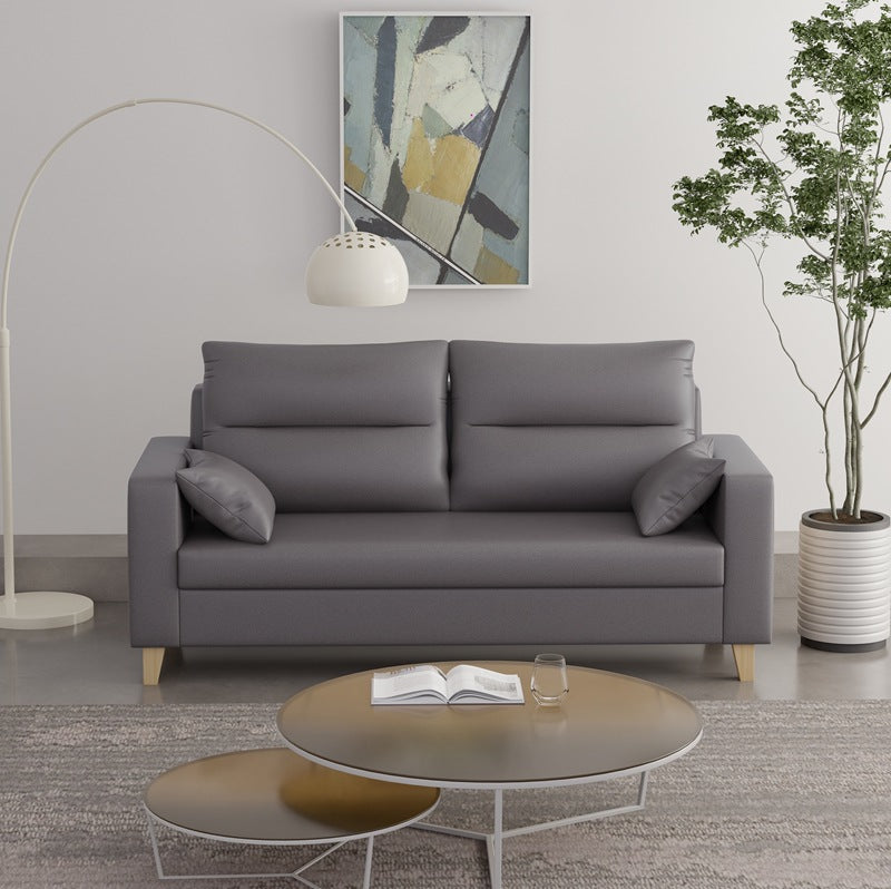 Polish Finish 2-seater Chaise Square Arm Sofa for Bonus Room Apartment