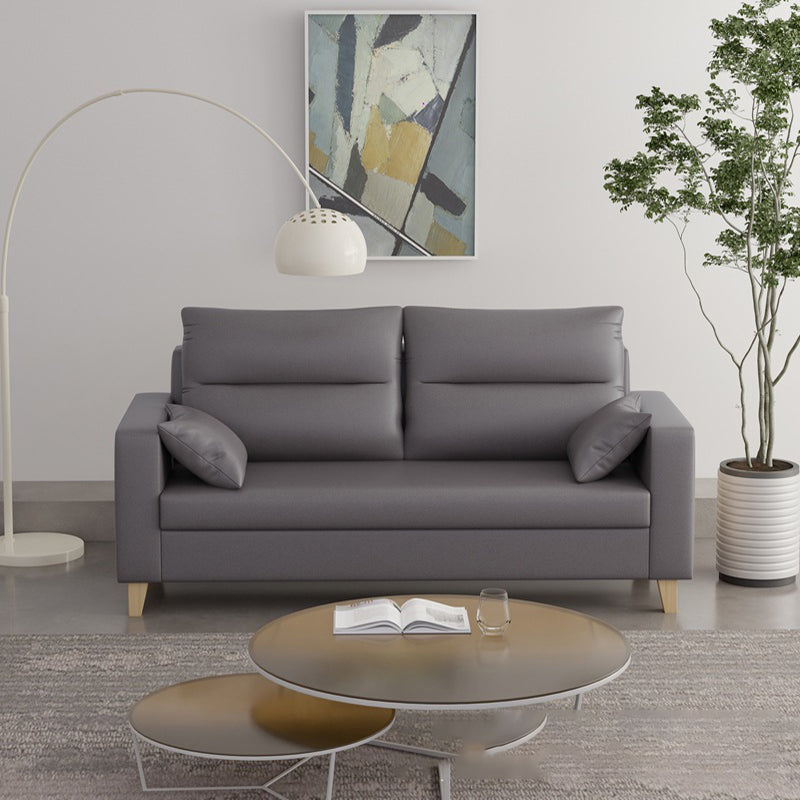 Polish Finish 2-seater Chaise Square Arm Sofa for Bonus Room Apartment