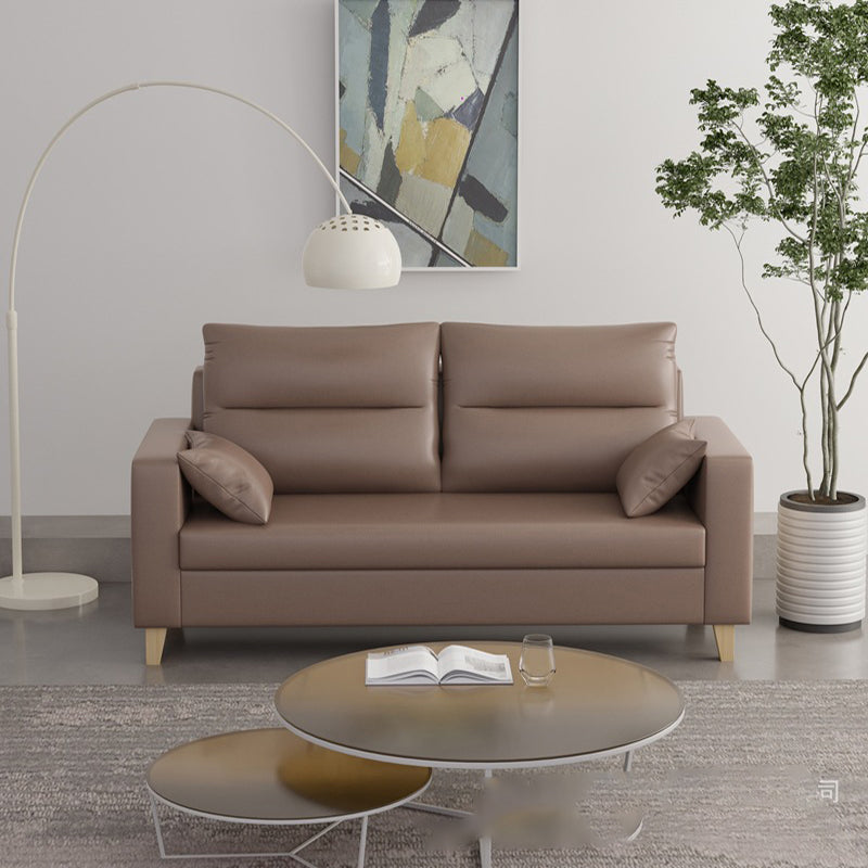 Polish Finish 2-seater Chaise Square Arm Sofa for Bonus Room Apartment