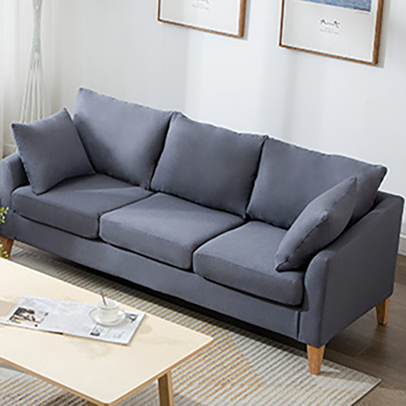 Modern Style Rectangular Sofa with Wooden Base and Namib Cushion
