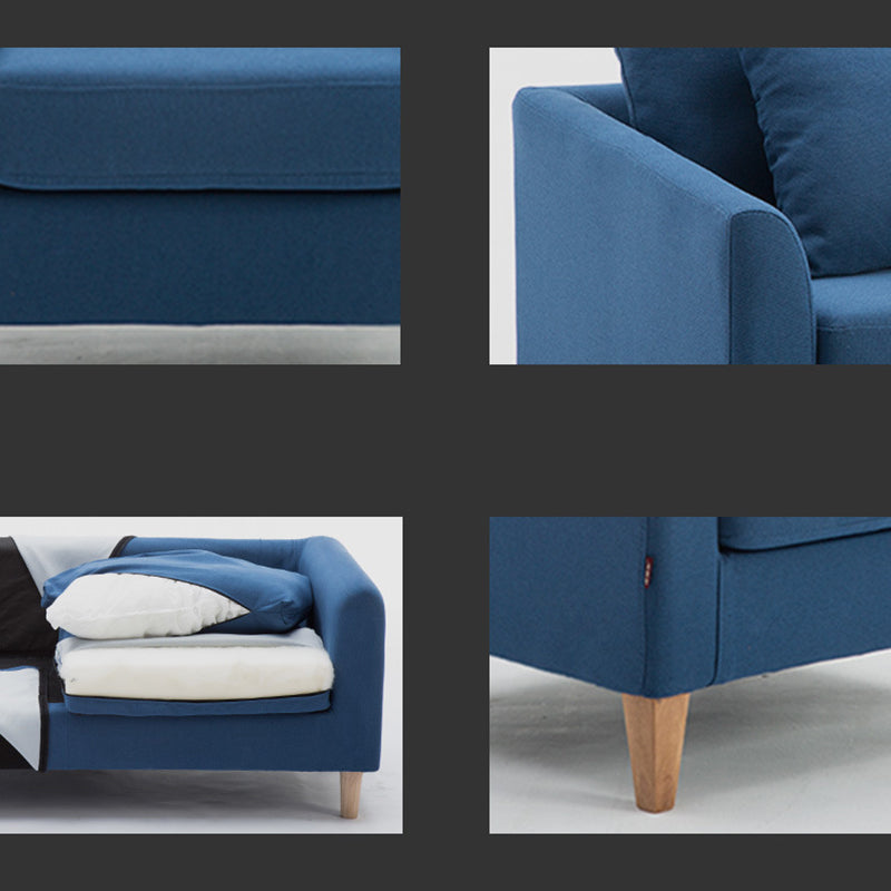 Modern Style Rectangular Sofa with Wooden Base and Namib Cushion