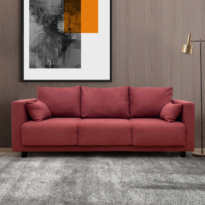 Square Arm Modern Sofa with Tight Seat and Loose Back for Living Room