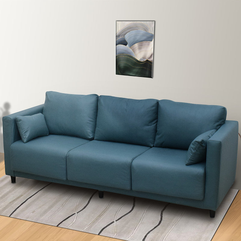 Square Arm Modern Sofa with Tight Seat and Loose Back for Living Room