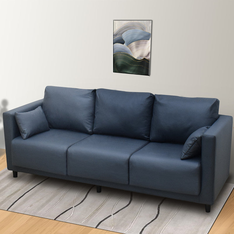 Square Arm Modern Sofa with Tight Seat and Loose Back for Living Room