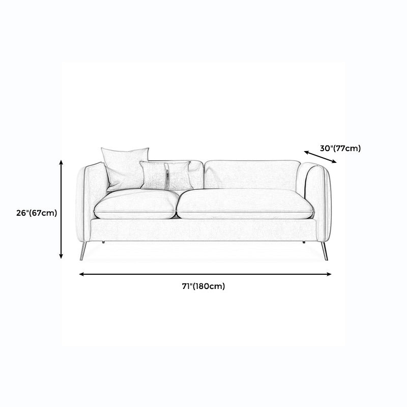 con 2 almohadas sofá de brazo de esmoquin 30.3 "d x 26.38" H cojines de terciopelo sofá