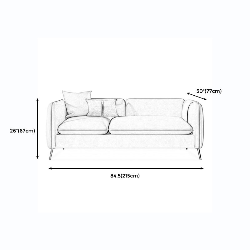 con 2 almohadas sofá de brazo de esmoquin 30.3 "d x 26.38" H cojines de terciopelo sofá