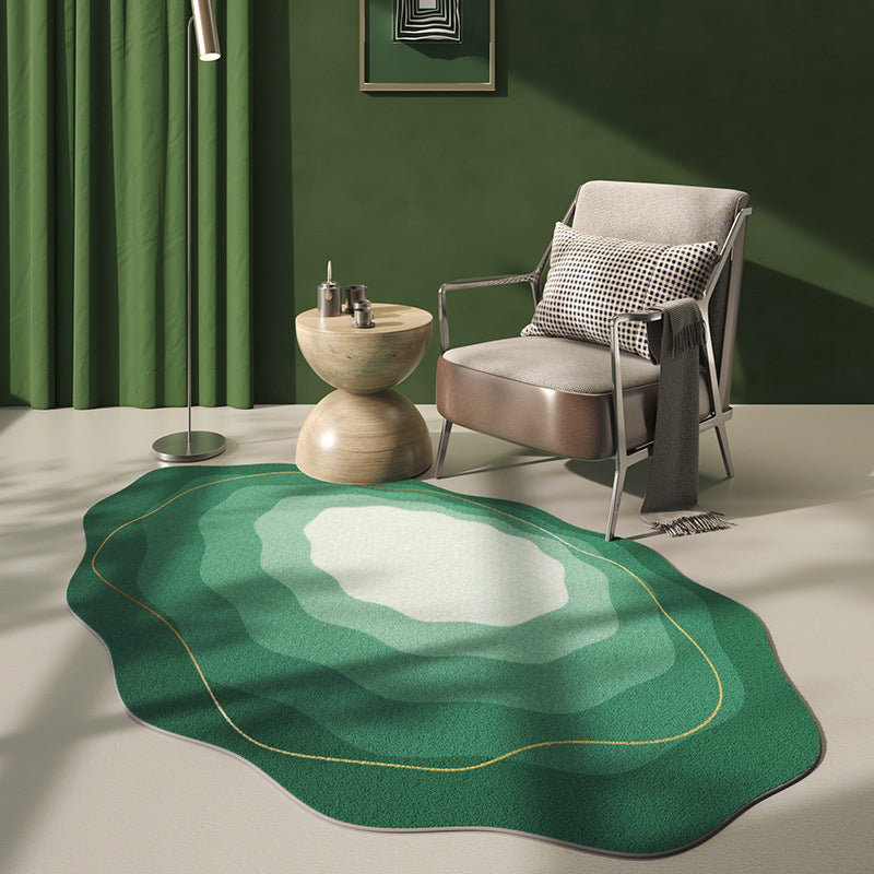 Grün moderner Teppich Polyester Gradienten Teppich Färbung widerstandsfähiger Teppich für Wohnzimmer