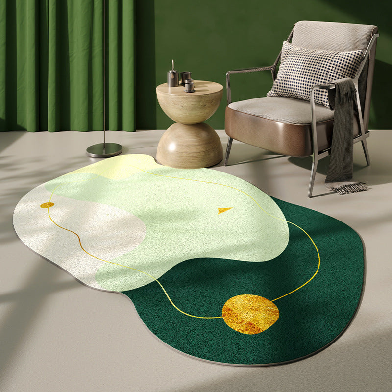 Grün moderner Teppich Polyester Gradienten Teppich Färbung widerstandsfähiger Teppich für Wohnzimmer