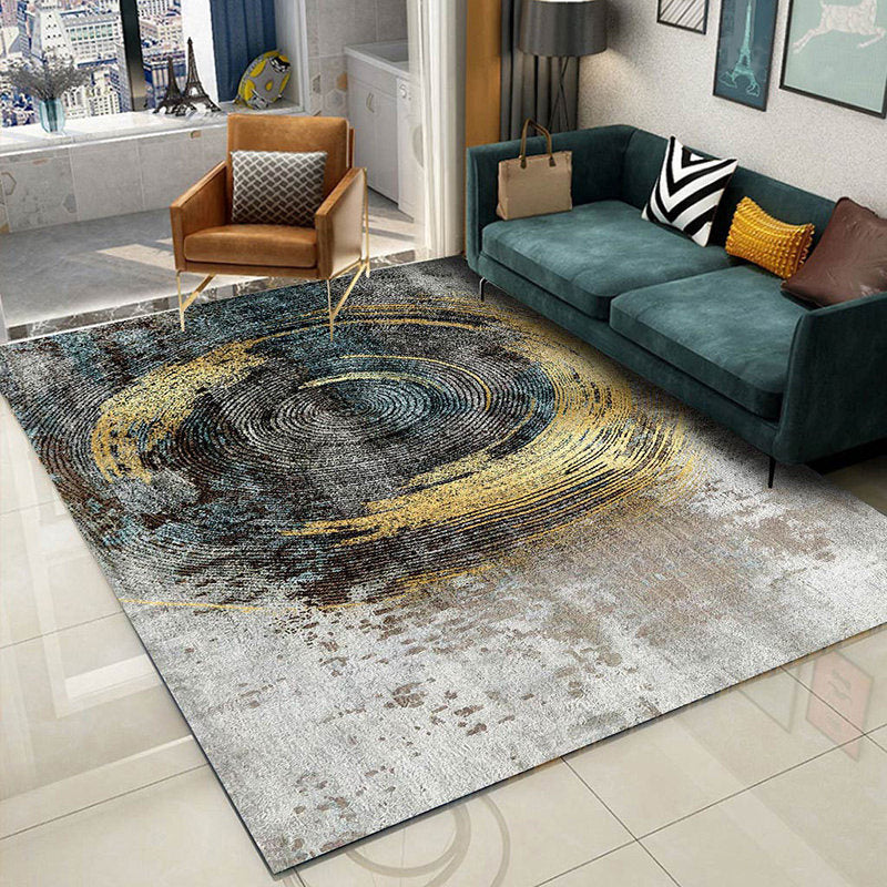 Grauer moderner Bereich Teppich Polyester Grafik Teppichwaschmaschine für Salze