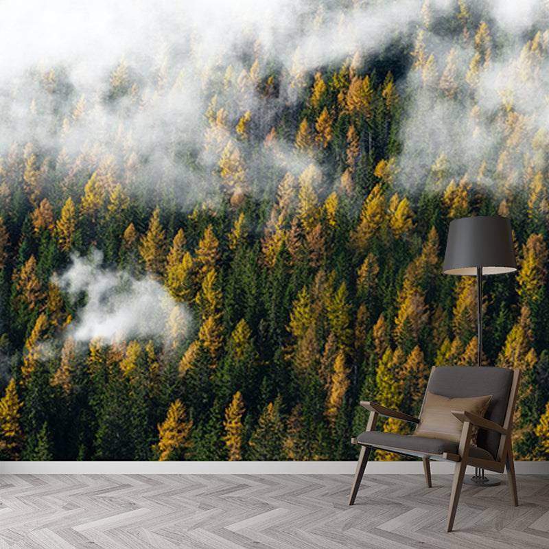 Forest Scenery Mildew Resistant Wallpaper Environmental Sleeping Room Wall Mural