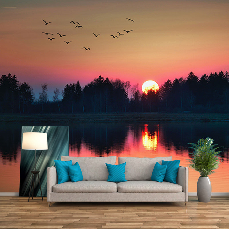 Forest Scenery Mildew Resistant Wallpaper Environmental Sleeping Room Wall Mural