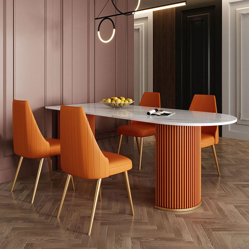 1/2/5 Pieces Dining Room Table Rectangular Sintered Stone Top Dining Chairs Set