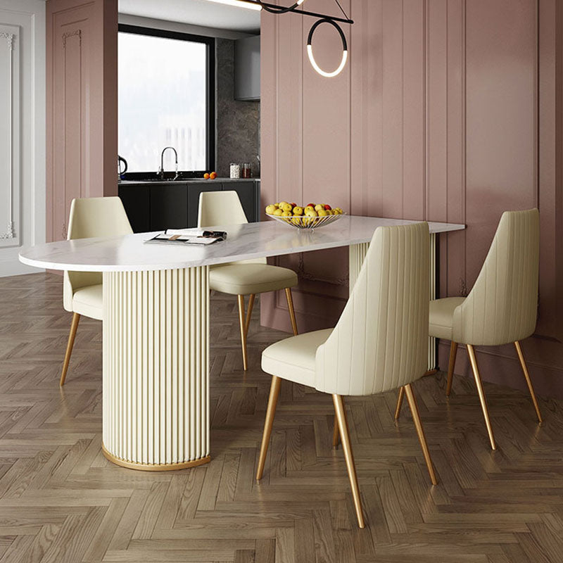 1/2/5 Pieces Dining Room Table Rectangular Sintered Stone Top Dining Chairs Set