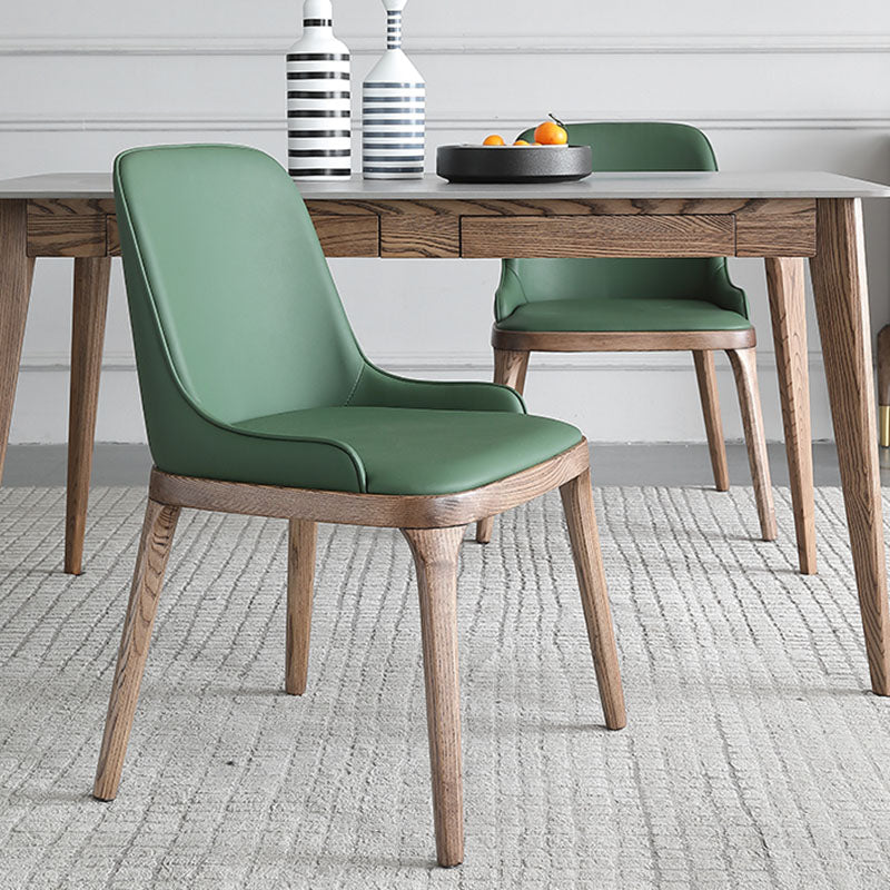 Minimalist 1/4/5/6 Pieces Dining Room Table Rectangular Solid Wood Top Dining Chairs Set