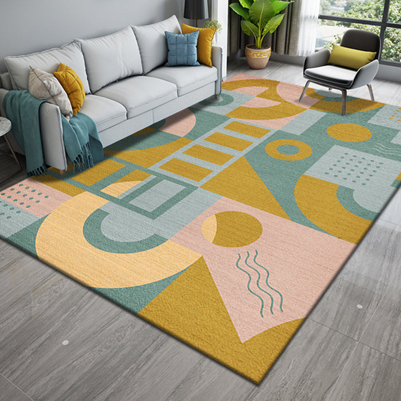 Orange Moderner Teppich Polyester Muster Innenteppich Färbung widerstandsfähiger Teppich für Wohnkultur