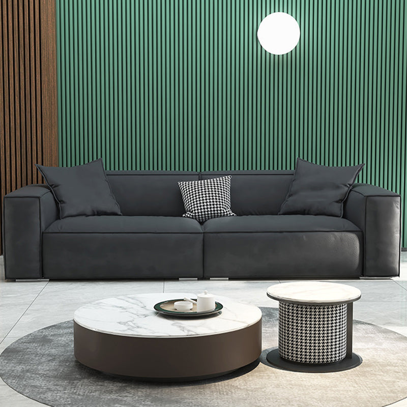 Square Armrest Latex Padded/light Grey Dark Grey/off-white/orange Sofa