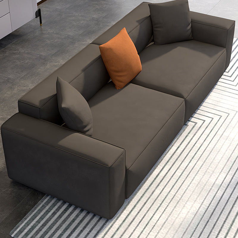 Square Armrest Latex Padded/light Grey Dark Grey/off-white/orange Sofa