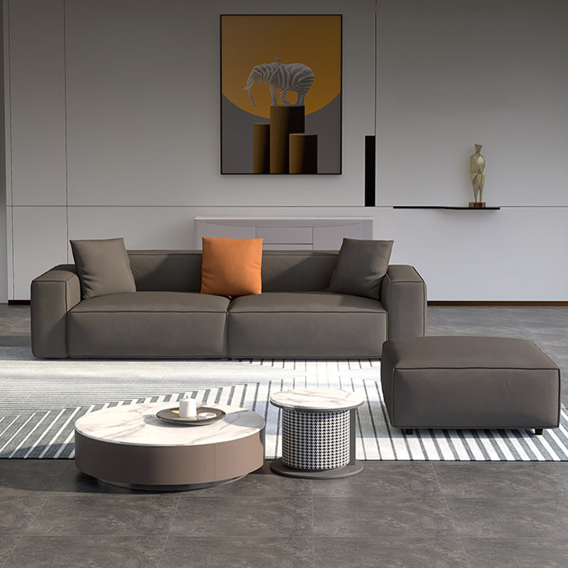 Square Armrest Latex Padded/light Grey Dark Grey/off-white/orange Sofa