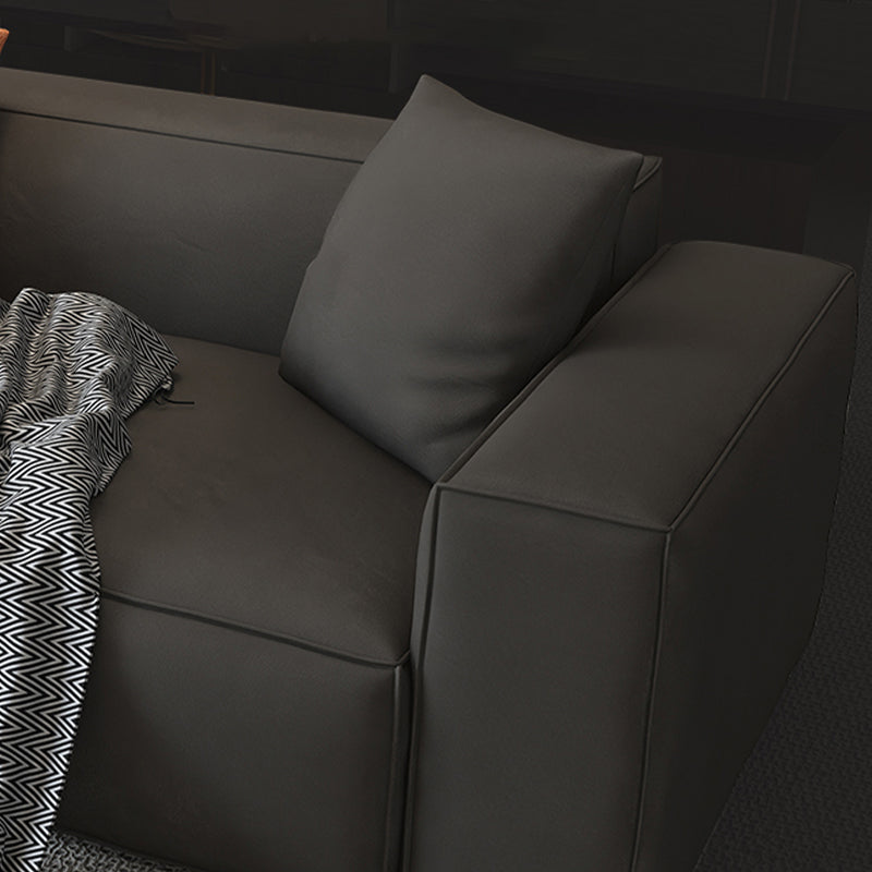 Square Armrest Latex Padded/light Grey Dark Grey/off-white/orange Sofa