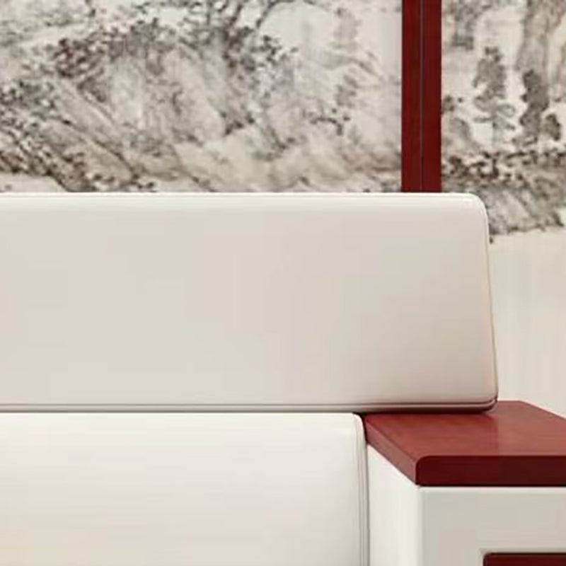 Weißes zeitgenössisches Quadratarm Standard -Sofa für Wohnzimmer, Bonusraum