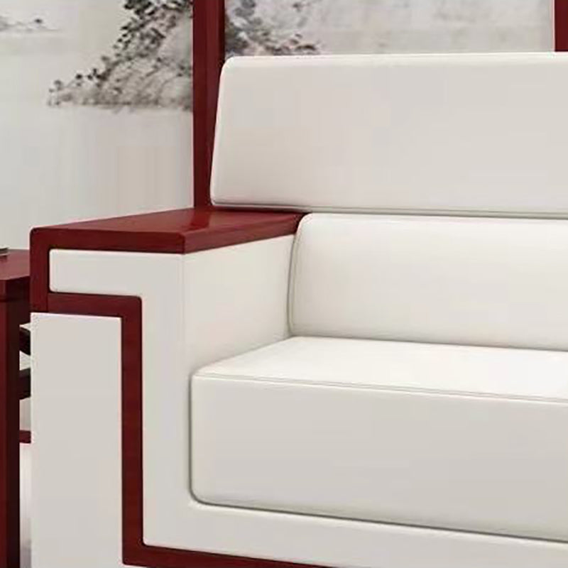 Weißes zeitgenössisches Quadratarm Standard -Sofa für Wohnzimmer, Bonusraum