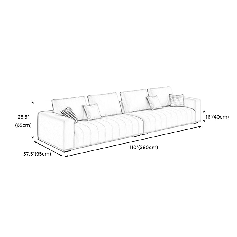 Sofá estándar de brazo de esmoquin de cuero moderno con almohadas para salones para sala de estar
