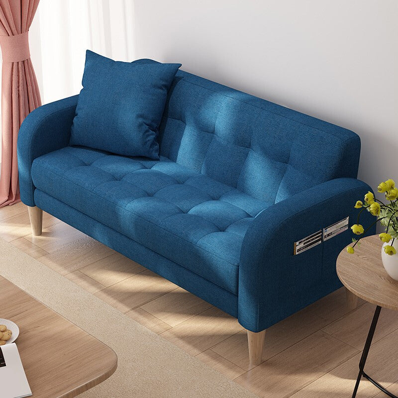 25.59'W Modern Square Arm Linen Standard Sofa for Living Room