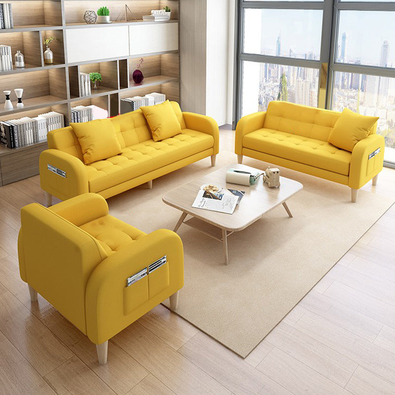 25.59'W Modern Square Arm Linen Standard Sofa for Living Room