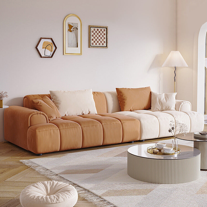 Sofa moderne en velours de 25,6 "SOFA SOFA RETRAQUE ET BISCUIT DE BASCUITS 25,6"