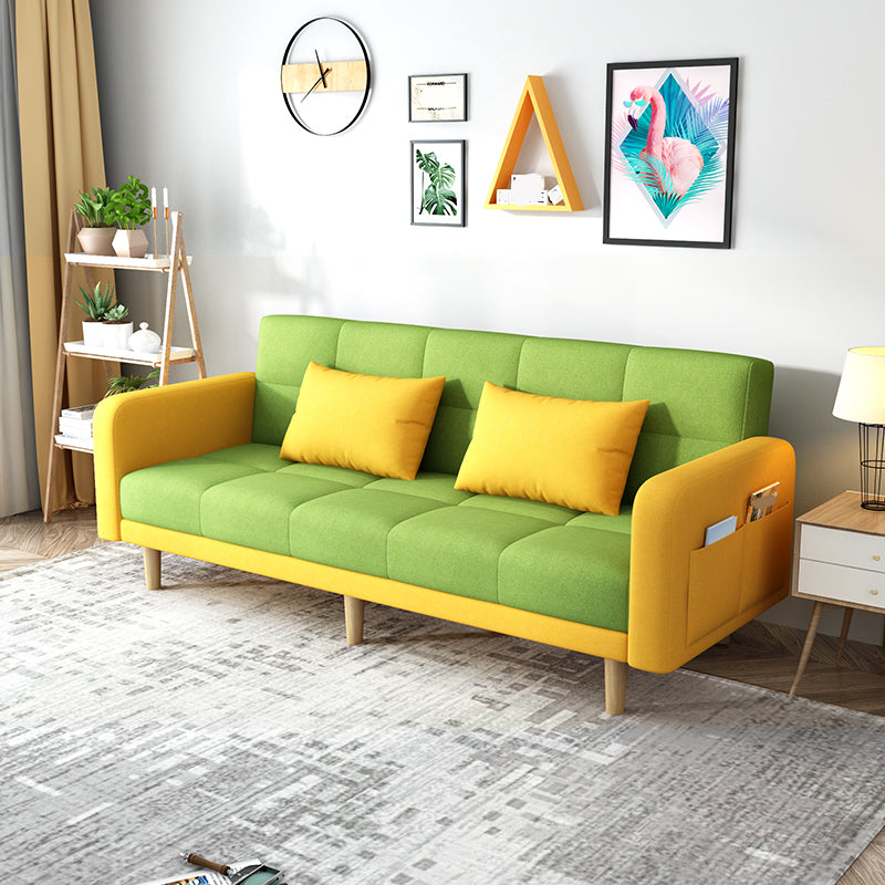 Beige hedendaagse koekje back sofa 25.6 "hoge vierkante armbank