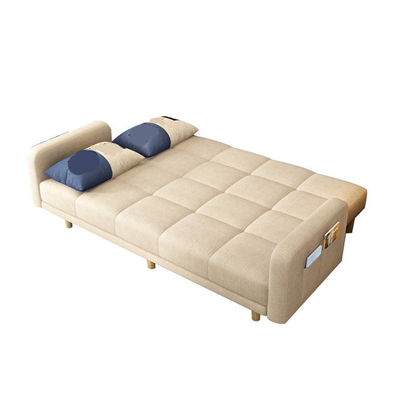 Beige hedendaagse koekje back sofa 25.6 "hoge vierkante armbank