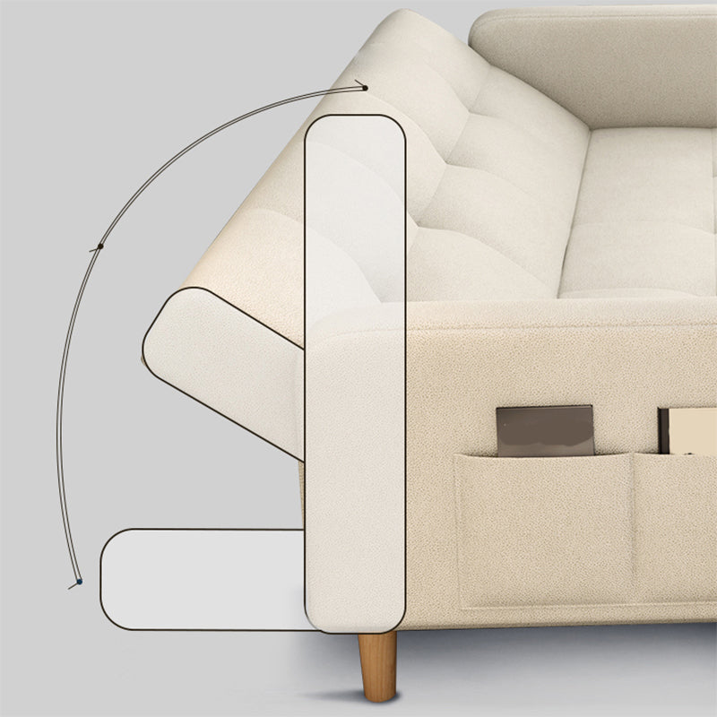 Beige hedendaagse koekje back sofa 25.6 "hoge vierkante armbank
