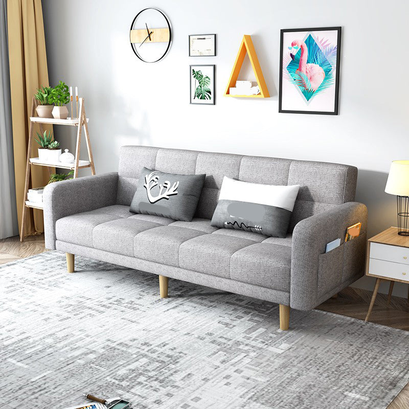 Beige hedendaagse koekje back sofa 25.6 "hoge vierkante armbank