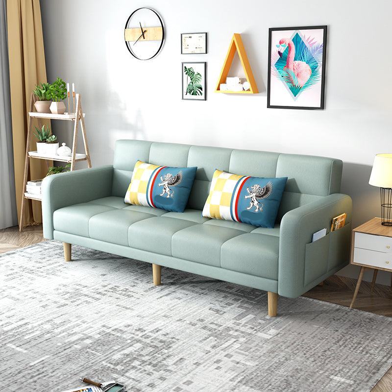 Beige hedendaagse koekje back sofa 25.6 "hoge vierkante armbank