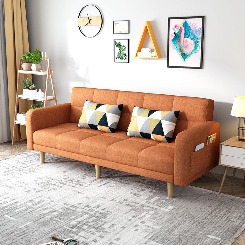 Beige hedendaagse koekje back sofa 25.6 "hoge vierkante armbank