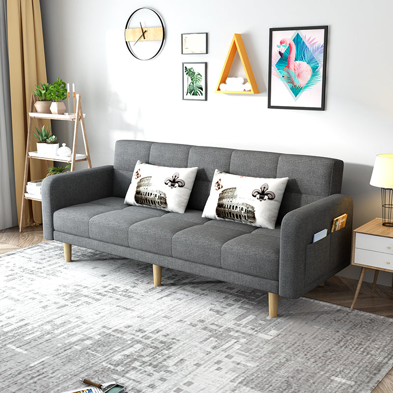 Beige hedendaagse koekje back sofa 25.6 "hoge vierkante armbank