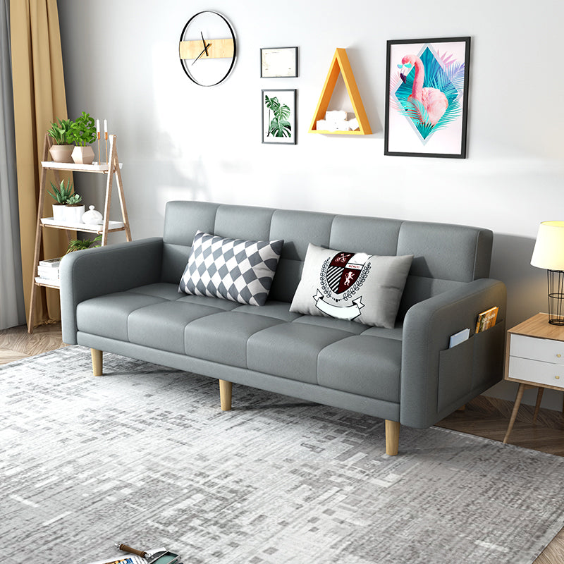 Beige hedendaagse koekje back sofa 25.6 "hoge vierkante armbank