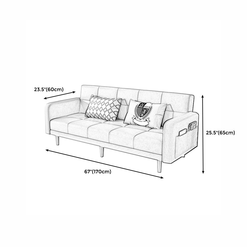 Beige hedendaagse koekje back sofa 25.6 "hoge vierkante armbank