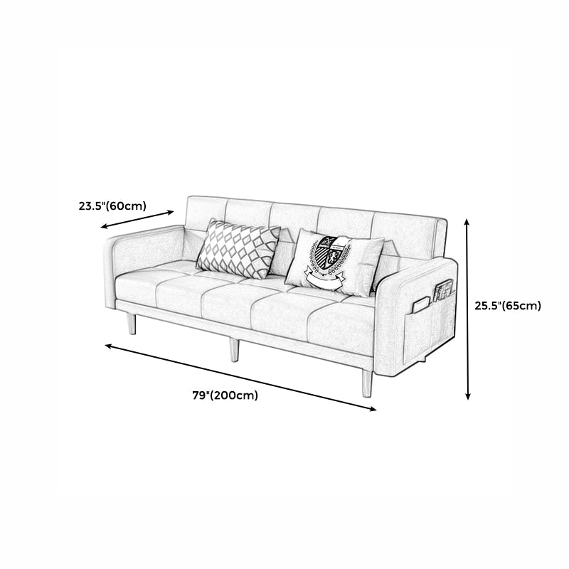 Beige hedendaagse koekje back sofa 25.6 "hoge vierkante armbank