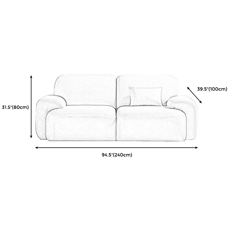 Cojines estándar sofá de terciopelo 37.4 "W con brazo empotrado para sala de estar