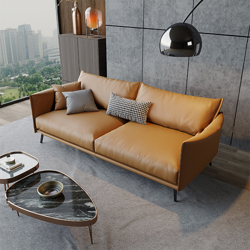 Moderne Kissen Standardsofa 29,53 "Hochquadrat -Armsofa, Champagner