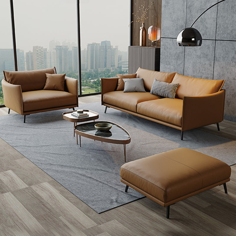 Moderne Kissen Standardsofa 29,53 "Hochquadrat -Armsofa, Champagner