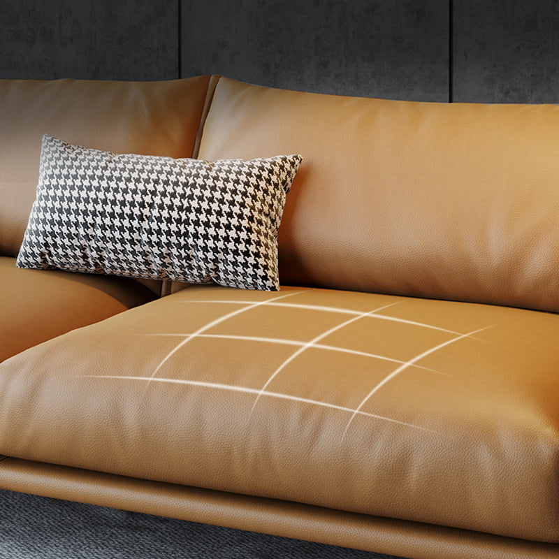 Moderne Kissen Standardsofa 29,53 "Hochquadrat -Armsofa, Champagner