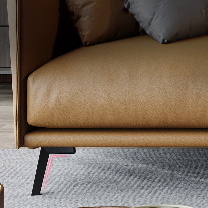 Moderne Kissen Standardsofa 29,53 "Hochquadrat -Armsofa, Champagner