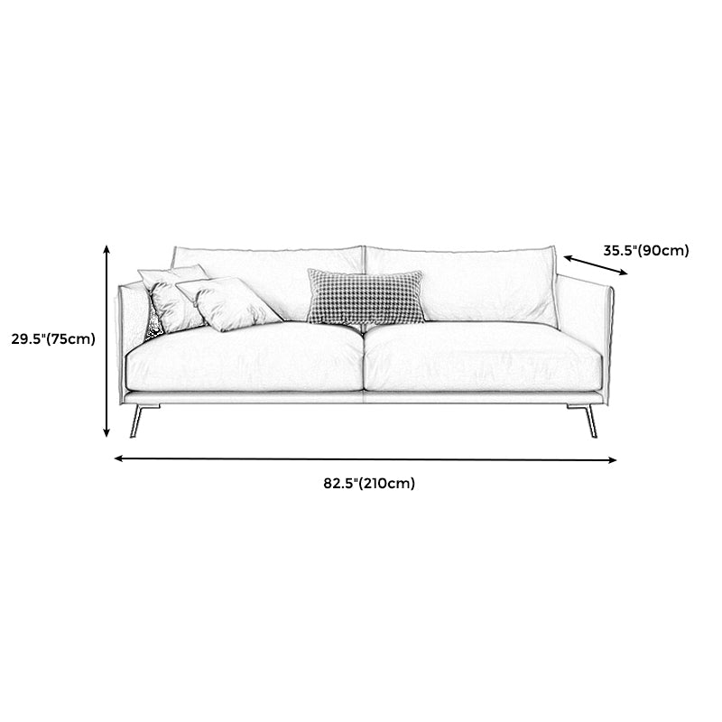 Moderne Kissen Standardsofa 29,53 "Hochquadrat -Armsofa, Champagner