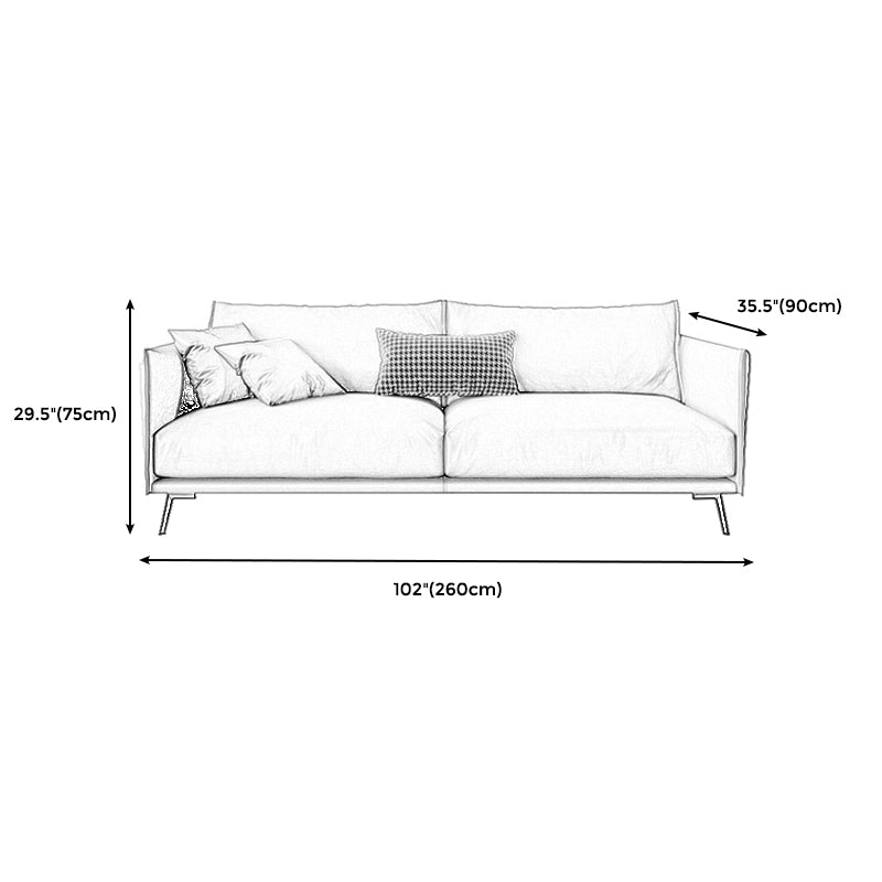 Moderne Kissen Standardsofa 29,53 "Hochquadrat -Armsofa, Champagner