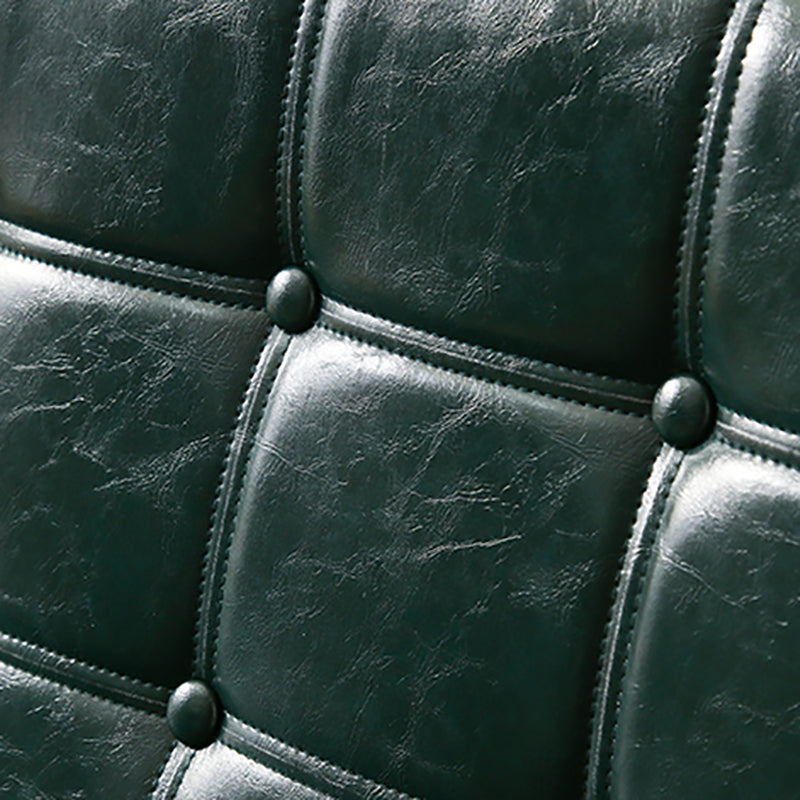 Brown Modern Biscuit Back Genuine Leather Standard Sofa 27.56"High Square Arm Sofa